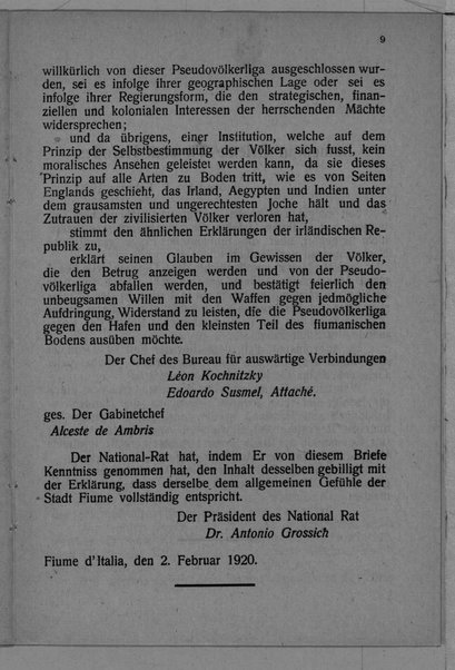 Akte und Berichte des Bureau für auswaertige Verbindungen des Kommando. 28. November 1919-1. Mai 1920